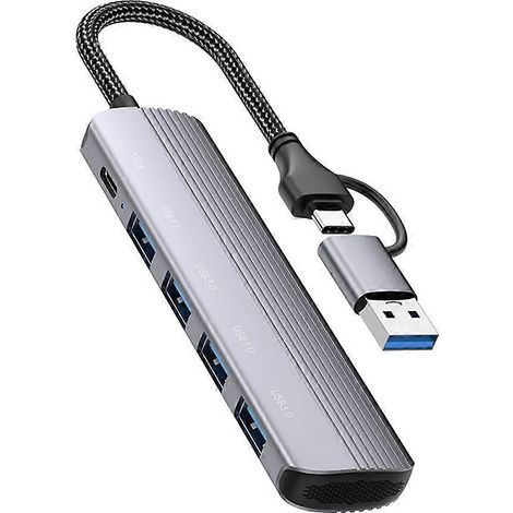 7-in-1 USB 3.0-Hub mit Splitter für PC, Laptop und Tablet. Highspeed-USB-Typ-C-Dockingstation für Büroanwendungen. USB-Laufwerk. (1/5)
