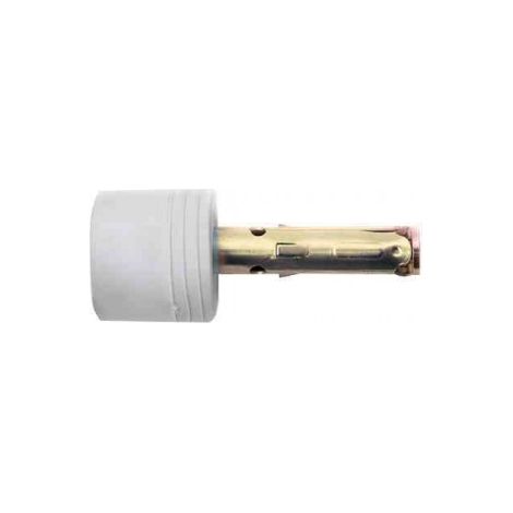 MASIDEF - 2 FERMAPORTA PLASTICA BIANCO CON TASSELLO IN ACCIAIO 25mm