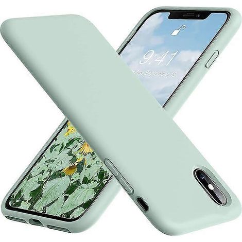 Hülle für iPhone 11 Pro Max, aus weichem Flüssigsilikon, ultradünn, Rundumschutz, hellgrün (1/5)