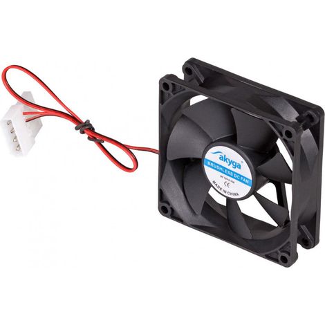Ventilateur d'ordinateur Akyga AW-8A-BK 80 mm Molex 12 V noir 2000 tr/min