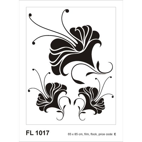 sticker mural fleurs noir  - Sanders & Sanders