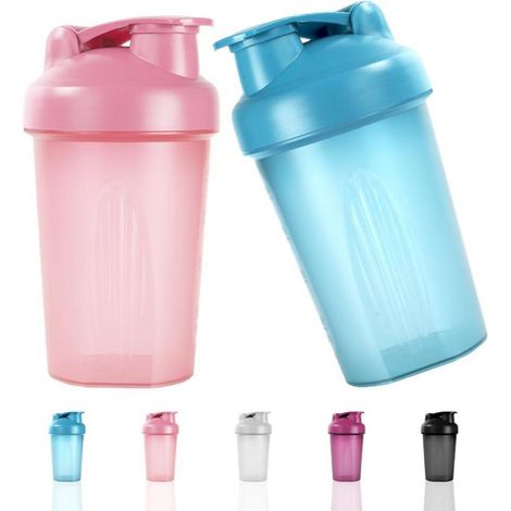 Shaker Eiweiß 500ml Messskala BPAfrei Whey 500 ml Blau+rosa (1/5)