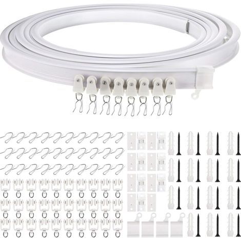 Meter faltbare Deckenschiene, gebogene Vorhangschiene, flexible Deckenvorhanghalterung, gebogene Fensterschiene für Vorhangschiene mit Vorhangschienensystem, Bettteiler, Deckenschiene