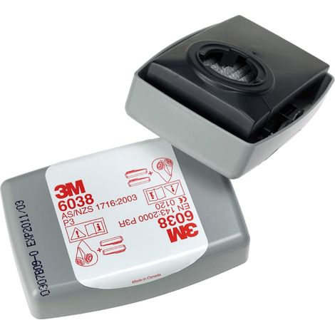 Coppia di filtri antiparticolato 3M 6038 P3 con carboni attivi