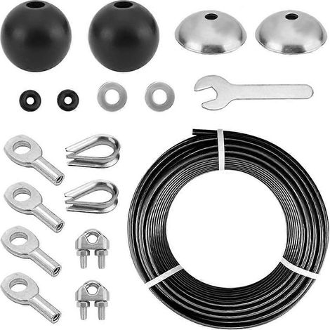 Kit de remplacement de câble de 10 m (32,8 pi) pour poulie de musculation, câble en acier de 5 mm pour machine à tirage vertical, tirage horizontal et appareil de musculation à domicile. (1/5)