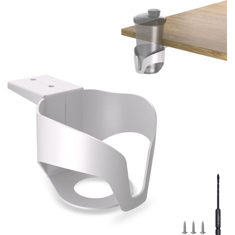 Porte-gobelet, Bureau, Porte-bouteille, Table de Jeu, Accessoires (Design V-C, Blanc) (1/5)