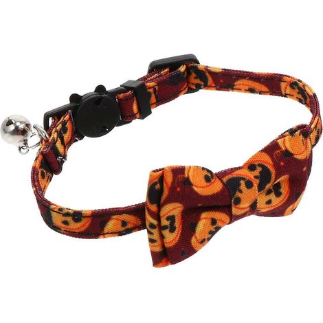 Collar para mascotas con lazo decorativo, ajustable, para Halloween, 1 unidad. (1/5)