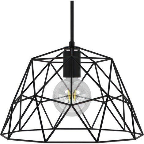 Lampada a sospensione Made in Italy completa di cavo tessile, paralume Dome e finiture in metallo  Con lampadina - Nero - Matter ON/OFF