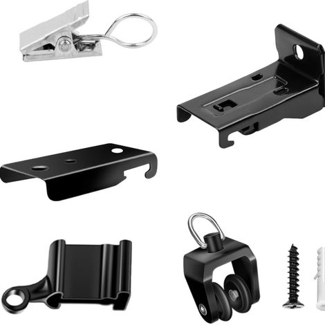 Supports de fixation pour tringles à rideaux, kits d'accessoires pour rails de rideaux, ensembles de rails de plafond