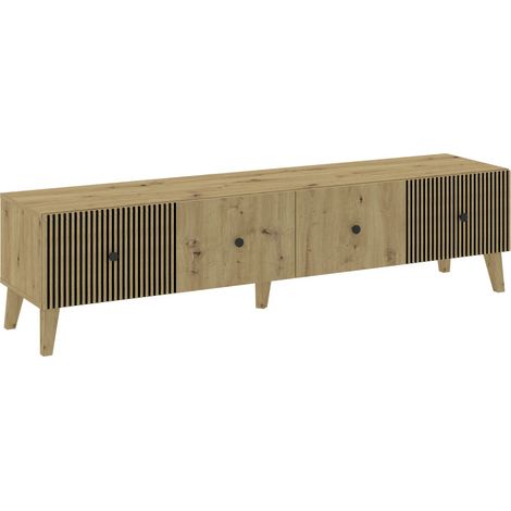 MEUBLE TV BERLIN 180 CM - 2 Portes Chêne (1/5)