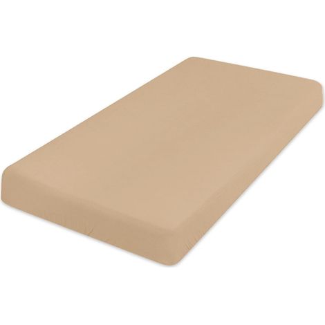 Lenzuolo con angoli in mussola 60x120x10 cm in scatola, beige (1/5)