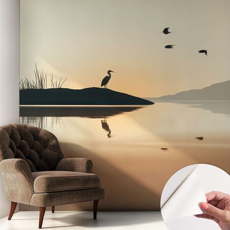 Papier peint autocollant adhésif avec imprimé motifs uniques apparence moderne Le silence du matin 250x250 cm (1/5)