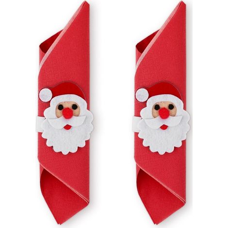 Décorations de serviettes Père Noël Noël 2 pièces. (1/4)