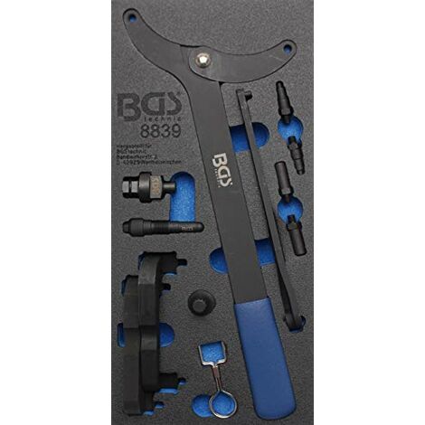 BGS Werkstattwageneinlage 1/3: Motor-Einstellwerkzeug-Satz für VAG 2.8 / 3.0 TFSi - 8839 ist nun BGS Inserto per carrello officina 1/3: Set di attrezzi di fasatura motore per VAG 2.8 / 3
