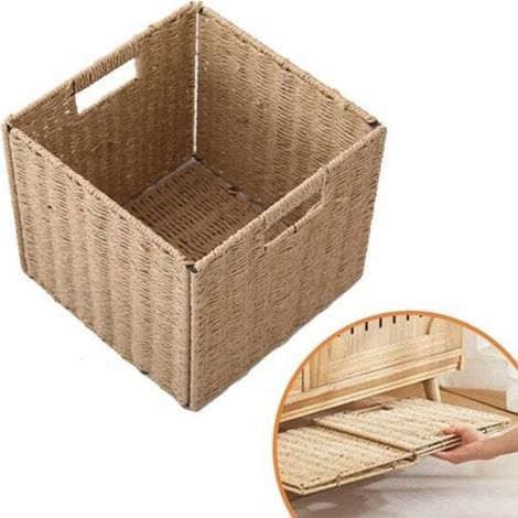 [JAMAIS UTILISÉ] Organisateur 2-en-1 Pliable 25x25x25cm - Panier Rangement Sale & Jouets (Design Moderne pour Salon/Salle de Bain) (1/4)