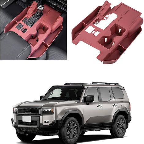 Silicone Car Centre Console for Toyota Land Cruiser Prado LC250 2024-2025, Silicone Protective Pad, Car Interior Accessories, Red (1/5)