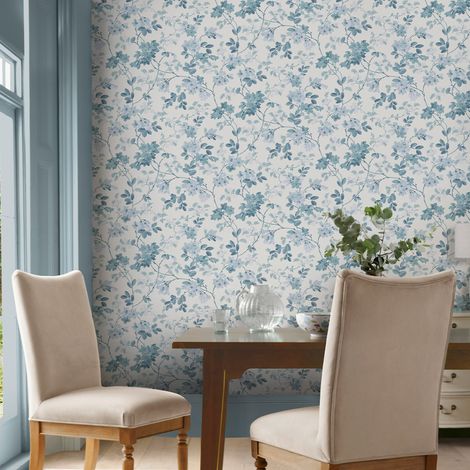 Papier peint intissé Laura Ashley Yewland Seaspray 1005 x 52cm Bleu (1/5)
