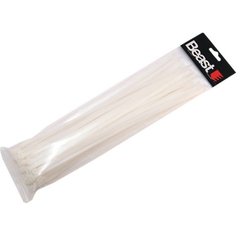 50 Colliers de Serrage Nylon Blanc L. 190 x 4,7 mm - Haute résistance - Qualité premium - Beast (1/4)