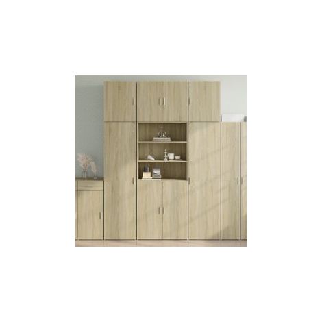 Buffet haut chêne sonoma 80x42,5x249 bois d'ingénierie (1/5)