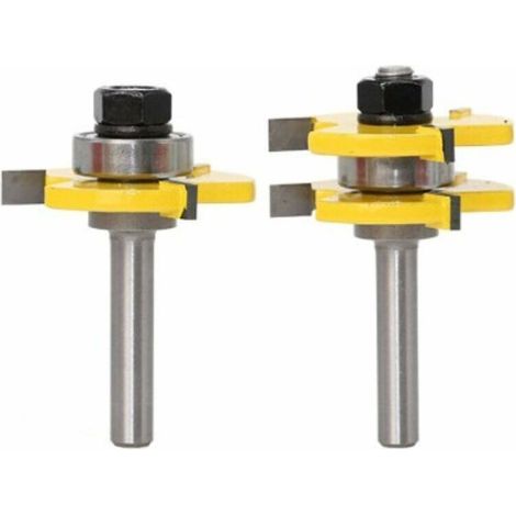 Set di frese per legno a incastro maschio-femmina, 3 taglienti, gambo da 12 mm, fresa a T, utensili per la lavorazione del legno -Crezuo
