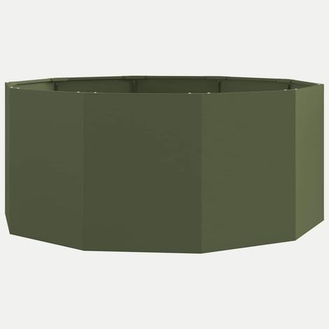 Planter Olive Green 120 x 120 x 50 cm Steel vidaXL
