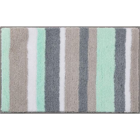Saugfähige, rutschfeste Badematte, Mikrofaser-Duschmatte für Badezimmer, maschinenwaschbare Bodenmatte (40 x 60 cm, Grün/Grau) (1/5)