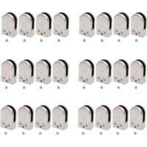 YMYNY Pinces à verre pour garde-corps, 24 pièces, clips de retenue en acier inoxydable trempé, support de verre réglable de 6 à 8 mm pour balustrade, escalier, main courante, support de verre en métal