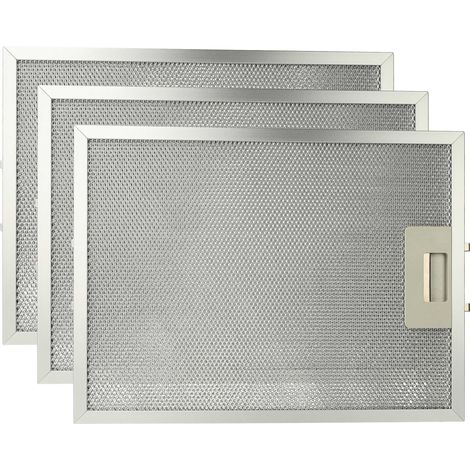 vhbw 3x Filter Metal Grease Filter compatible with Zanussi ZK90X 94264000400 Extractor Fan - 32.7 x 24.1 x 1.06cm metal