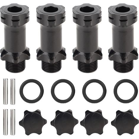 4 Pièces Allonges de Moyeu Hexagonal 17mm en Aluminium pour Voiture RC 1/8 (Noir) (1/5)