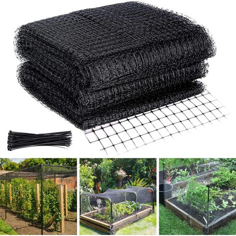 Rete anti-uccelli, 4 x 10 m di rete anti-uccelli con 50 fascette stringicavo, rete da giardino, rete anti-uccelli riutilizzabile per proteggere frutta e fiori da animali, parassiti e uccelli.