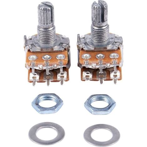 2 Pcs B50K 50K Ohms 6 bornes double rotatif coniques potentiometres lineaires (1/4)