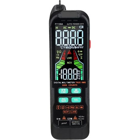 Multimètre numérique intelligent FY158A, multimètre portable entièrement automatique avec affichage numérique, fonctionnalités avancées de mesure préc (1/5)
