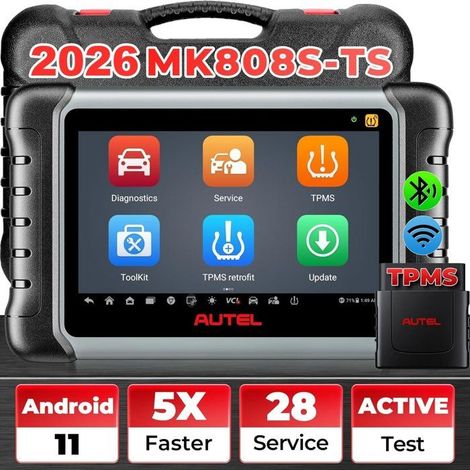 Valise diagnostic auto - AUTEL - MaxiCOM MK808S-TS - Diagnostic 28+ systèmes - TPMS & programmation capteurs - Bluetooth