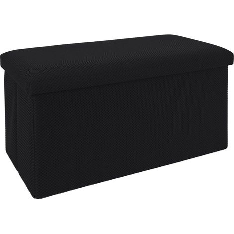 Coffre banc pliable noir 76x38x38 cm