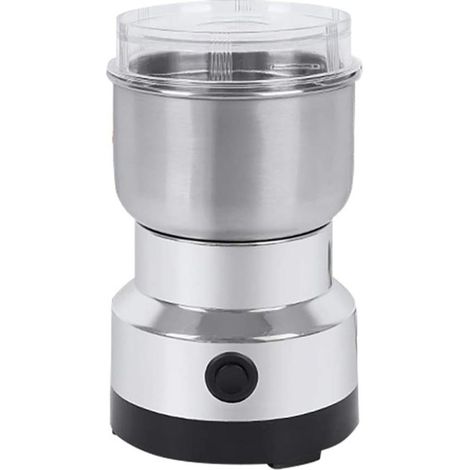 Moulin À Grains - Électrique - Pour Café Épices Graines Noix - Capacité 50 G - Lame En Acier Inoxydable - Argenté - 1 Pièce (1/5)