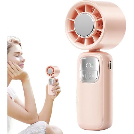 Ventilatore portatile - Ventilatore silenzioso e pieghevole, ricaricabile tramite USB, ideale per campeggio, escursionismo, pesca e spiaggia. (1/2)