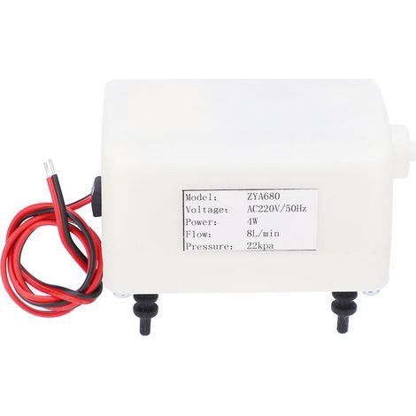 Compresseur électrique miniature ZYA680 ultra silencieux 4W, pompe à air AC/DC 220V, débit 6‑8L/min, pression 15‑25kpa (1/5)