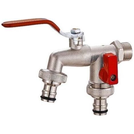 Robinet de jardin extérieur rétro à eau froide avec interface à levier unique (entrée et sortie 1/2 po) 1 adaptateur (3/4 po) (1/2)