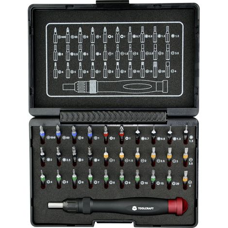 TOOLCRAFT 809204 Bit-Set 31teilig Schlitz, Kreuzschlitz Phillips, Kreuzschlitz Pozidriv, Innen-Sech (1/5)