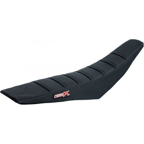 HOUSSE DE SELLE compatible avec les motos de marque Kawasaki KXF 250-450 - TOP BLACK- SIDE BLACK-STRIPES BLACK