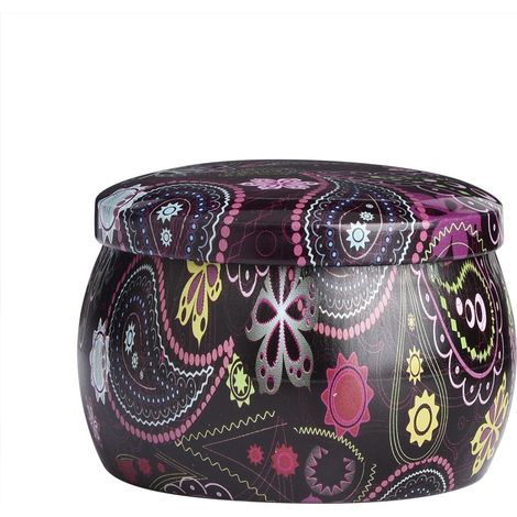Boîte de rangement en fer blanc, canister métallique pour thé, café, bonbons, bijoux et cadeaux (A)