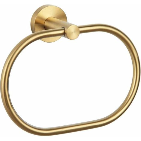 Brushed Gold Bath Towel Ring, 304 Stainless Steel Rotating Towel Bar, Clothes Rack Near Sink, Modern Bathroom Accessories (1/5)