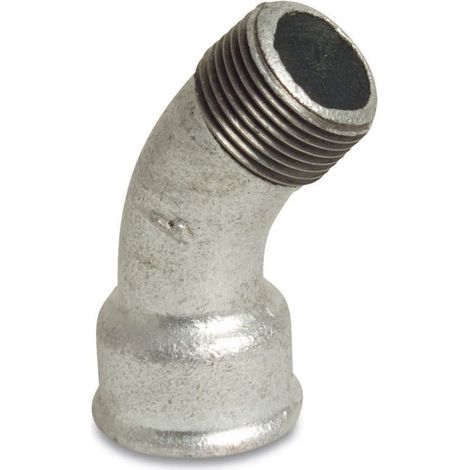 Coude Fileté en Fonte Malléable 45° 1 1/2 Pouce - Raccord Plomberie Chauffage Gaz (1/2)