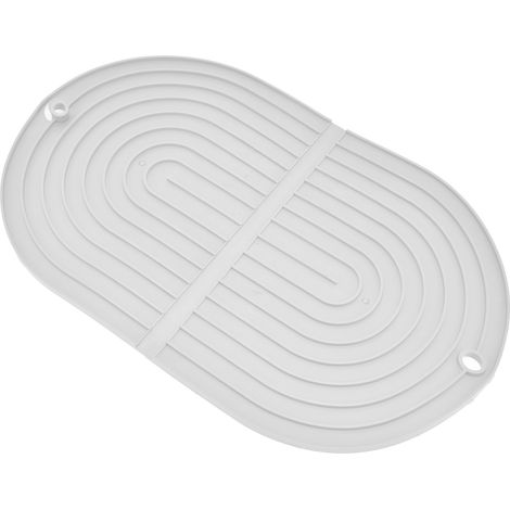 Tapis égouttoir multifonctionnel pliable, isolant thermique, blanc. (1/5)
