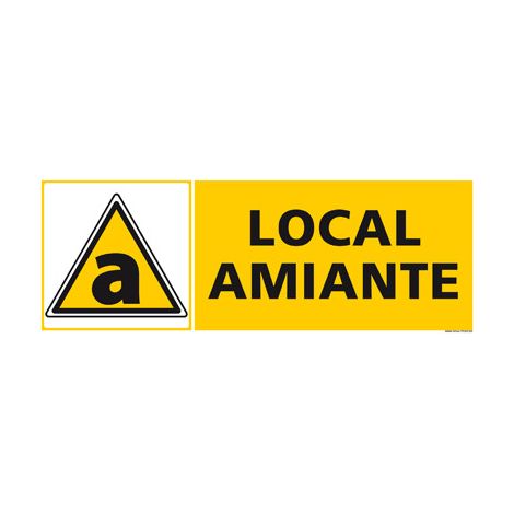 Panneau DANGER LOCAL AMIANTE (C1248) - Plastique PVC 1,5 mm - 350 x 125 mm