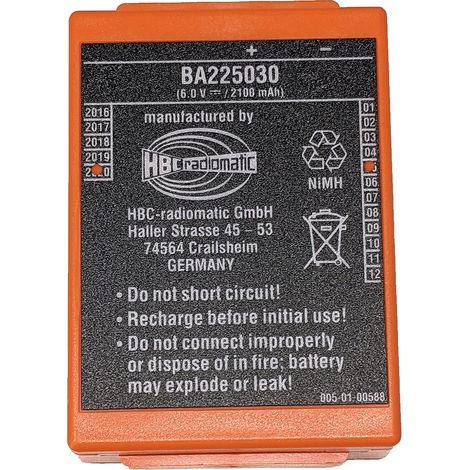 Batterie HBC BA225031 6V 2100mAh – Technologie Ni-Mh – Pour appareils électroniques – Capacité élevée pour une autonomie prolongée
