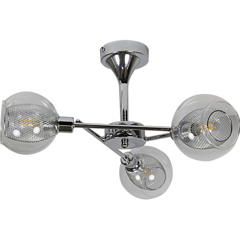 Plafoniera Candellux OZZO cromata 3xE14 vetro trasparente (1/4)