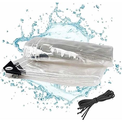 Bâche transparente en PVC souple, imperméable et résistante à la chaleur, en toile épaisse thermofusionnée (Couleur : Transparent, Dimensions : 1 m x 1 m) (1/4)