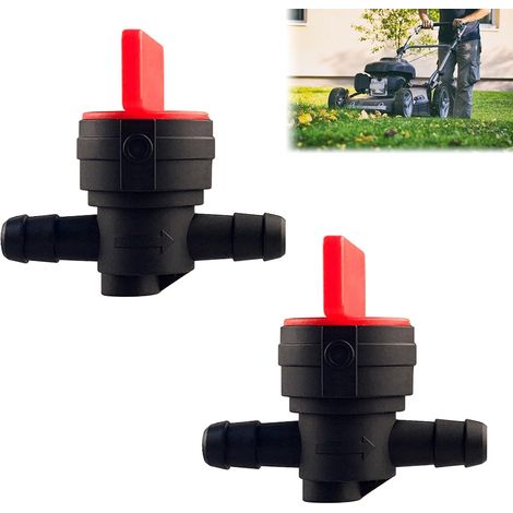 Benzinhähne für Rasenmäher, universelle Benzinhähne aus Kunststoff, Inline-Benzinabsperrventil, 8 mm für Motorräder, Quads, Roller, Rasenmäher usw., 2 Stück