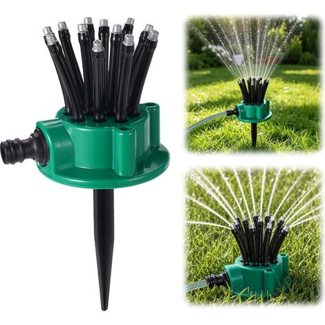 Precision Garden Sprinkler 360° Cover Automatic Sprinkler Multi-Directional Rotary Irrigation System Adjustable Nozzles with Stake Attachment for Large Gardens (1/5)